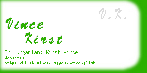 vince kirst business card